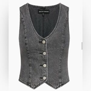 NWT Denim Forum The '90s Mia Denim Vest - Ozone Black - XS